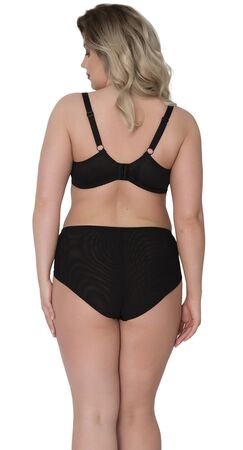 Бюстгальтер на косточках с гладкой чашкой +size из микрофибры и сетки